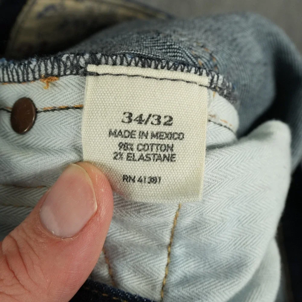 Polo Ralph Lauren Jeans Mens 37x34‎ Dark Blue Varick Slim Straight Denim